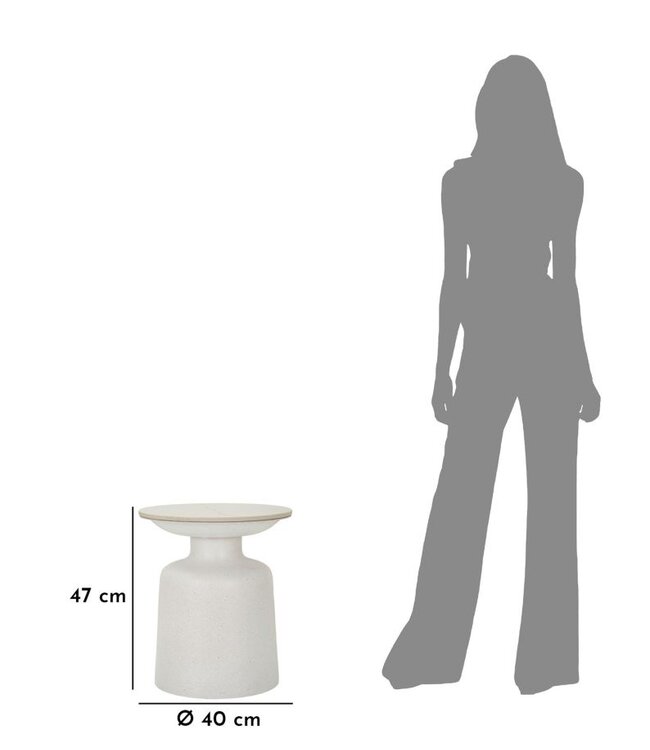 Mauro Ferretti TAFEL WIT FUSH CM Ø 40X47