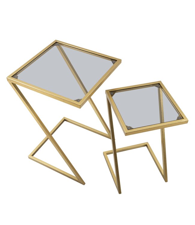 Mauro Ferretti BIJZETTAFEL Z SET2PC CM 40X40X60-30X30X50