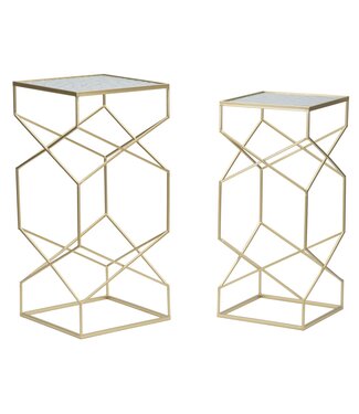 Mauro Ferretti TAFEL GLASSY SET 2 STUKS CM 31,5X31,5X68-28X28X64