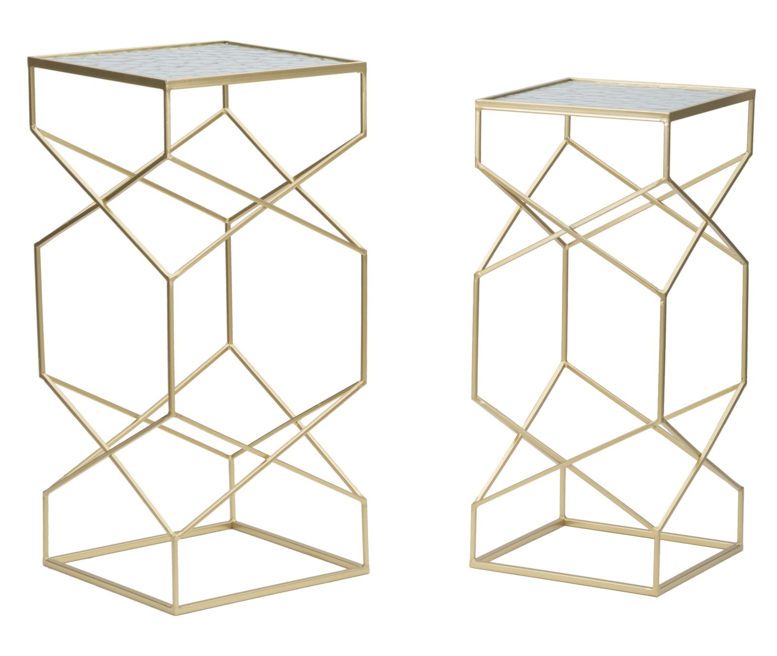 TAFEL GLASSY SET 2 STUKS CM 31,5X31,5X68-28X28X64 afbeelding