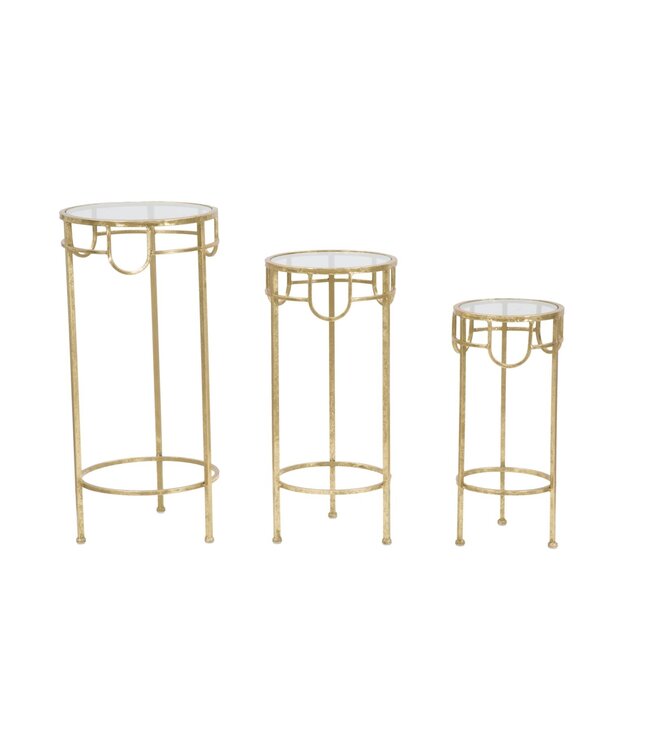 Mauro Ferretti TV-HOUDER GOUD SET VAN 3 STUKS CM Ø 33X70<br />
-28X60-23X50