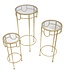 Mauro Ferretti TV-HOUDER GOUD SET VAN 3 STUKS CM Ø 33X70<br />
-28X60-23X50