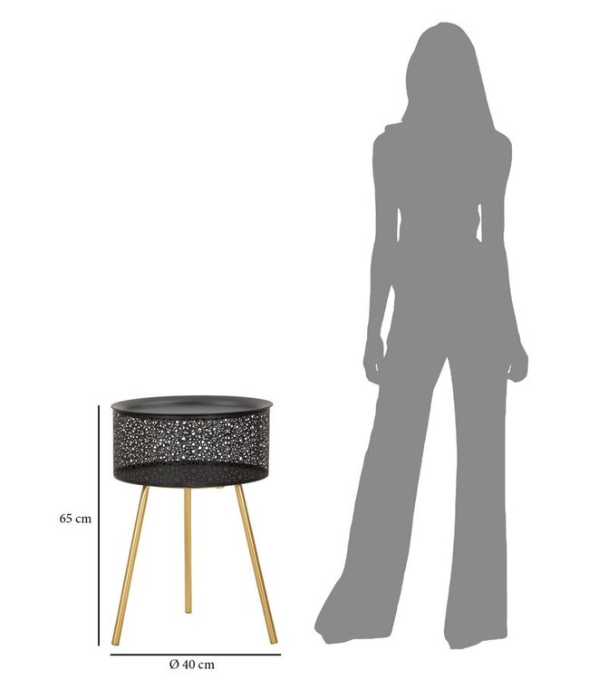 Mauro Ferretti TAFEL ZWARTY CM Ø 40X65