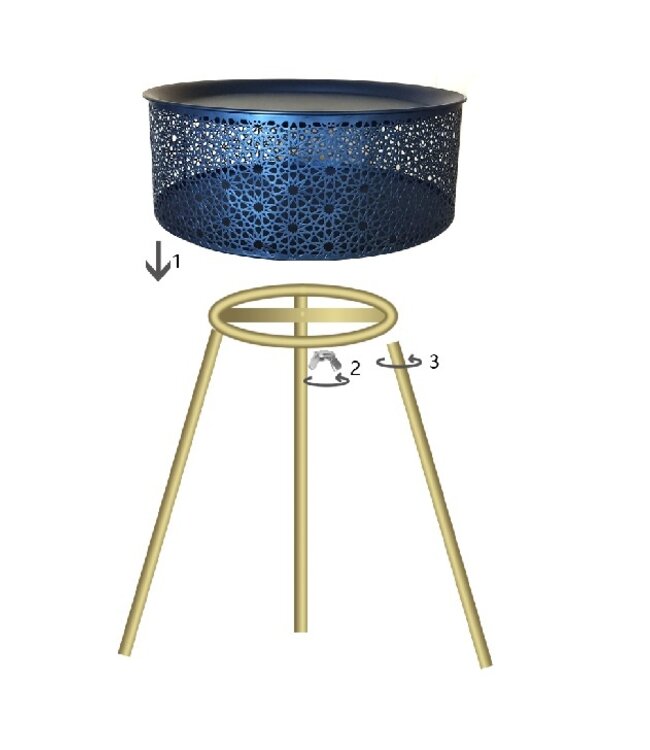 Mauro Ferretti TAFEL ZWARTY CM Ø 40X65