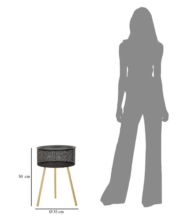 Mauro Ferretti TAFEL ZWARTY CM Ø 35X50