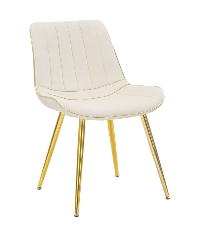 Mauro Ferretti STOEL PARIJS CREMA/GOUD SET 2 PZ CM 51X59X79