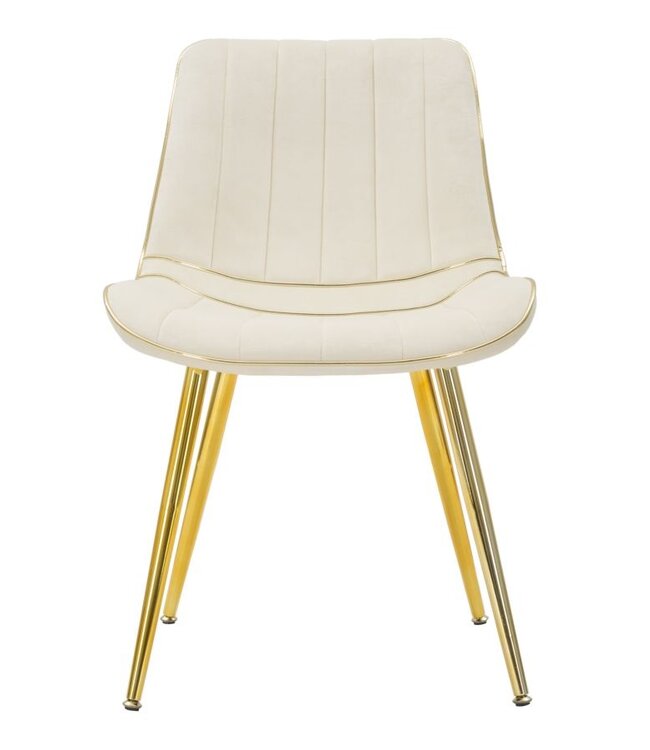Mauro Ferretti STOEL PARIJS CREMA/GOUD SET 2 PZ CM 51X59X79