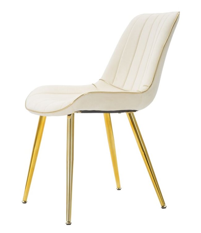 Mauro Ferretti STOEL PARIJS CREMA/GOUD SET 2 PZ CM 51X59X79