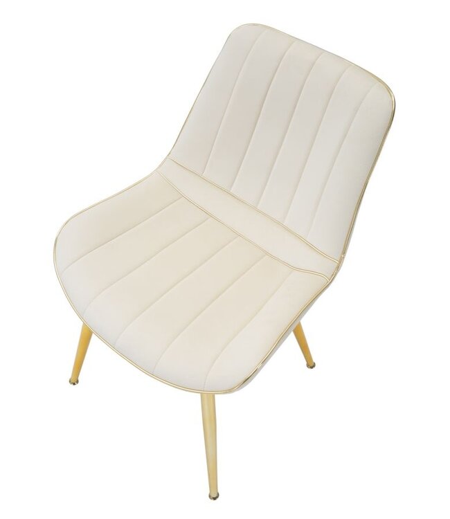 Mauro Ferretti STOEL PARIJS CREMA/GOUD SET 2 PZ CM 51X59X79