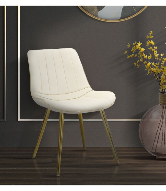 Mauro Ferretti STOEL PARIJS CREMA/GOUD SET 2 PZ CM 51X59X79