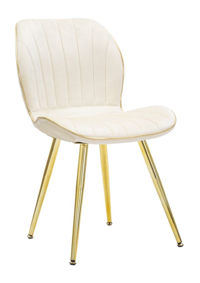 PARIS STOEL SPACE CRÈME/GOUD SET 2 PZ CM 46X58X77 afbeelding