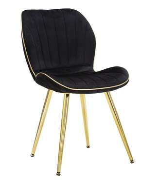 Mauro Ferretti PARIS STOEL SPACE ZWART/GOUD SET 2 PZ CM 46X58X77