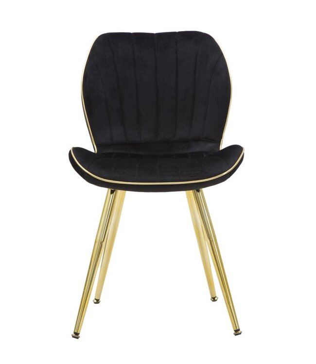 Mauro Ferretti PARIS STOEL SPACE ZWART/GOUD SET 2 PZ CM 46X58X77