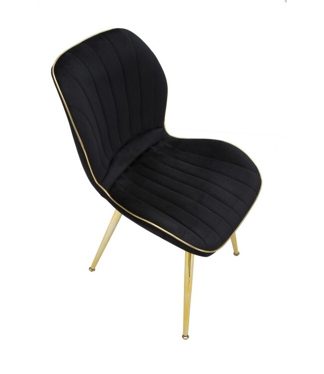 Mauro Ferretti PARIS STOEL SPACE ZWART/GOUD SET 2 PZ CM 46X58X77