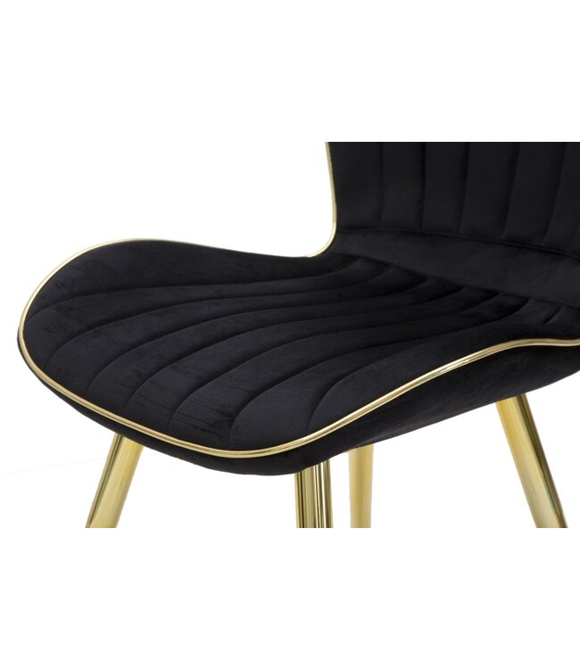 Mauro Ferretti PARIS STOEL SPACE ZWART/GOUD SET 2 PZ CM 46X58X77