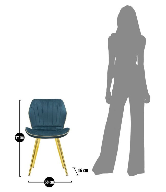 Mauro Ferretti PARIS STOEL SPACE TAIL/GOUD SET 2 PZ CM 46X58X77