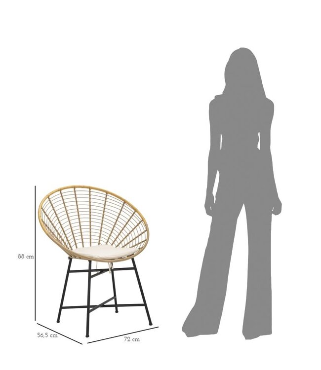 Mauro Ferretti STOEL PANAMA GRID MET KUSSEN CM 72X56,5X88