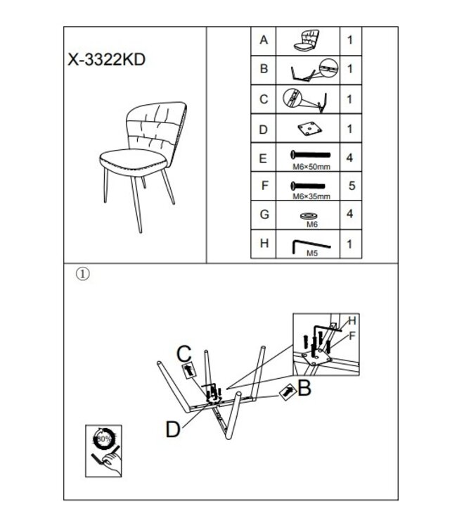 Mauro Ferretti STOEL LOSANNA GRIJS SET 2 PZ CM 58X60,5X85