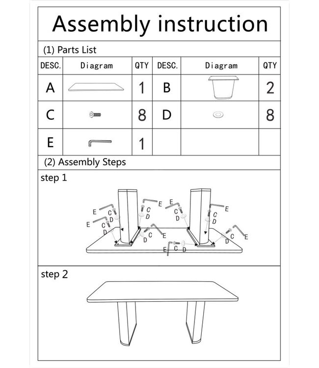 Mauro Ferretti EETTAFEL TOLOSA CM 180X90X76