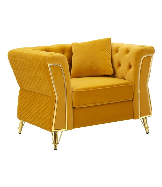 Mauro Ferretti FAUTEUIL EMY MOSTERD MET KUSSEN CM 104X83X76