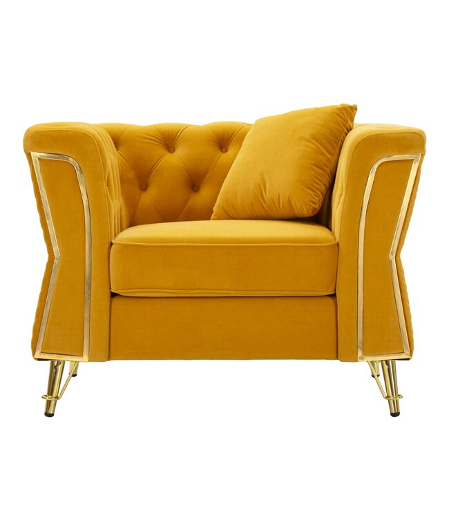 Mauro Ferretti FAUTEUIL EMY MOSTERD MET KUSSEN CM 104X83X76