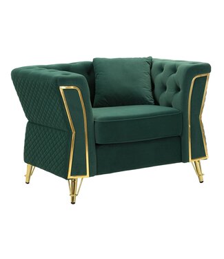 Mauro Ferretti FAUTEUIL EMY GROEN MET KUSSEN CM 104X83X76