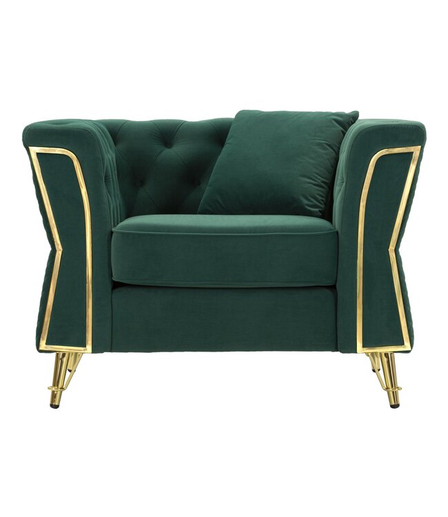 Mauro Ferretti FAUTEUIL EMY GROEN MET KUSSEN CM 104X83X76