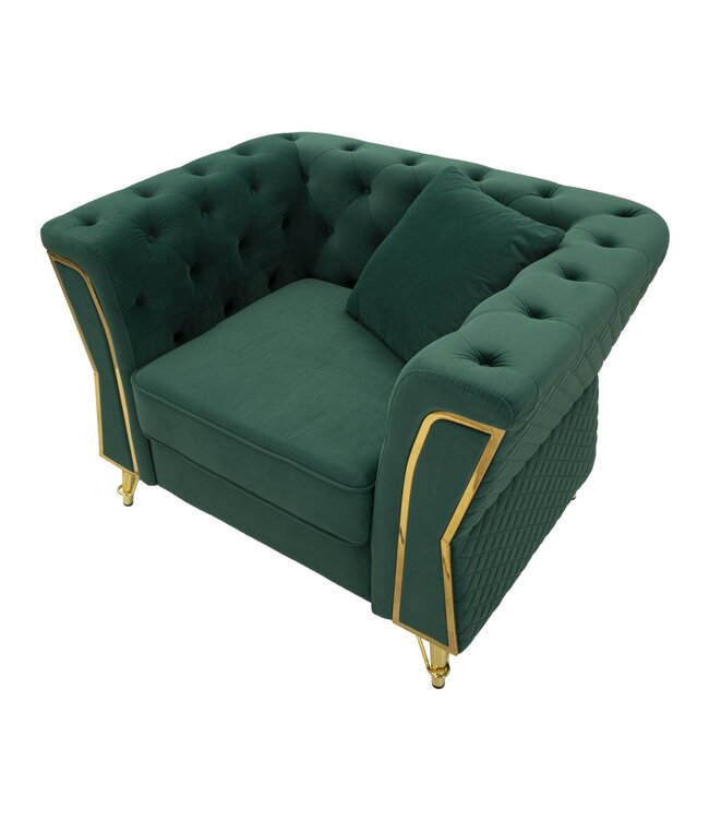 Mauro Ferretti FAUTEUIL EMY GROEN MET KUSSEN CM 104X83X76