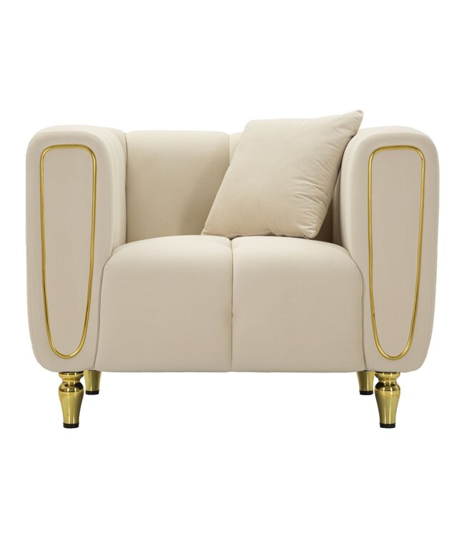 Mauro Ferretti FAUTEUIL ALMA CRÈME MET KUSSEN CM 97X81X71