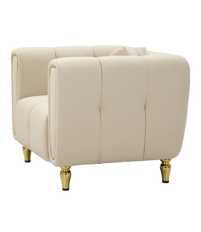 Mauro Ferretti FAUTEUIL ALMA CRÈME MET KUSSEN CM 97X81X71