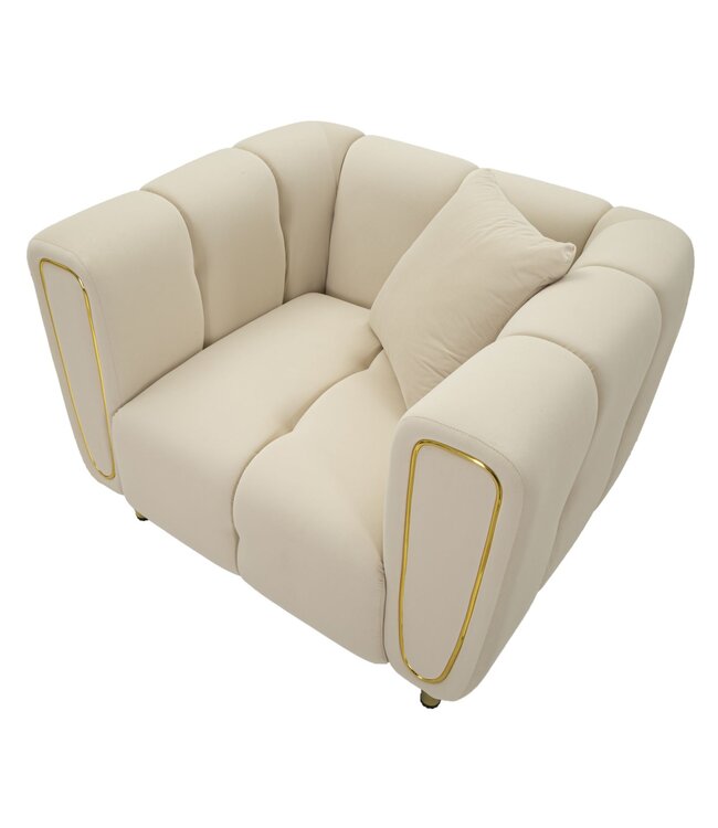 Mauro Ferretti FAUTEUIL ALMA CRÈME MET KUSSEN CM 97X81X71