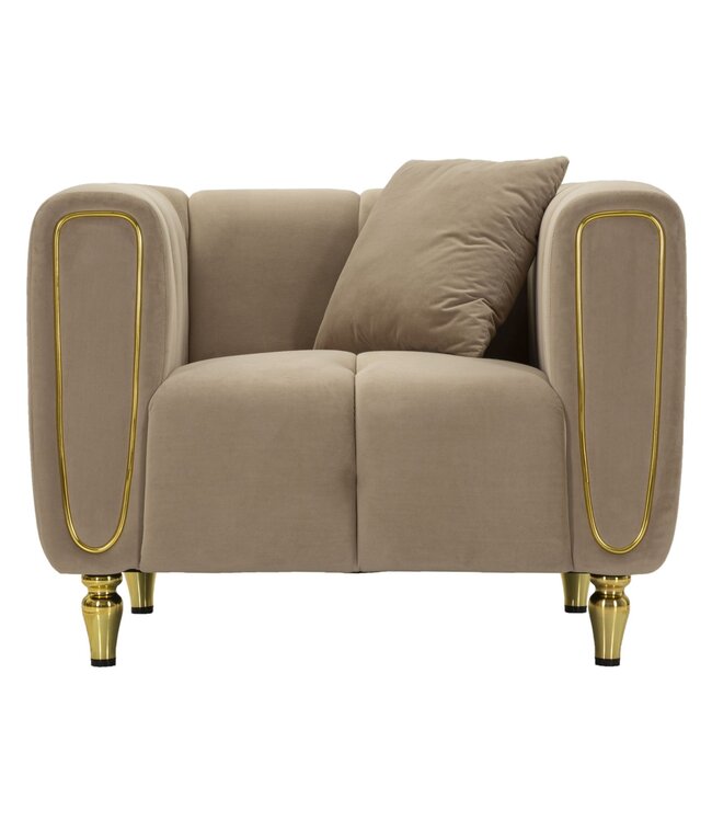 Mauro Ferretti FAUTEUIL ALMA GRIJS MET KUSSEN CM 97X81X71