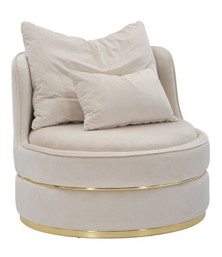 Mauro Ferretti FAUTEUIL PARIJS SPACE CREMA/GOUD CM Ø 84X72