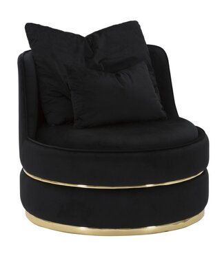 Mauro Ferretti FAUTEUIL PARIJS SPACE NERO/GOUD CM Ø 84X72