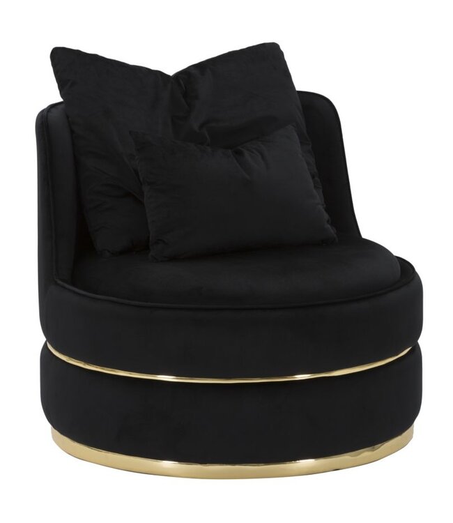 Mauro Ferretti FAUTEUIL PARIJS SPACE NERO/GOUD CM Ø 84X72