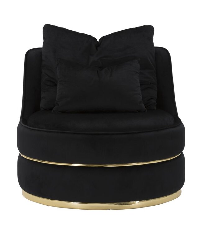 Mauro Ferretti FAUTEUIL PARIJS SPACE NERO/GOUD CM Ø 84X72