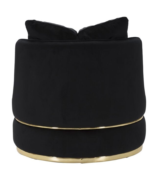 Mauro Ferretti FAUTEUIL PARIJS SPACE NERO/GOUD CM Ø 84X72