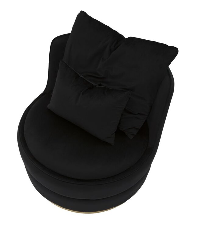 Mauro Ferretti FAUTEUIL PARIJS SPACE NERO/GOUD CM Ø 84X72