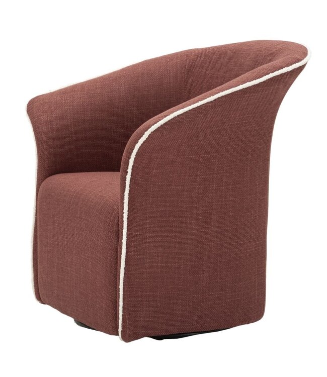 Mauro Ferretti SIENA DRAAIFAUTEUIL BORDEAUX CM 83,5x66x80 (ZITHOOGTE CM 42)