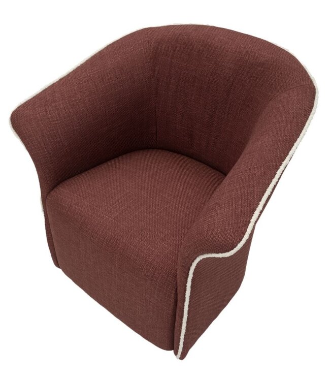Mauro Ferretti SIENA DRAAIFAUTEUIL BORDEAUX CM 83,5x66x80 (ZITHOOGTE CM 42)