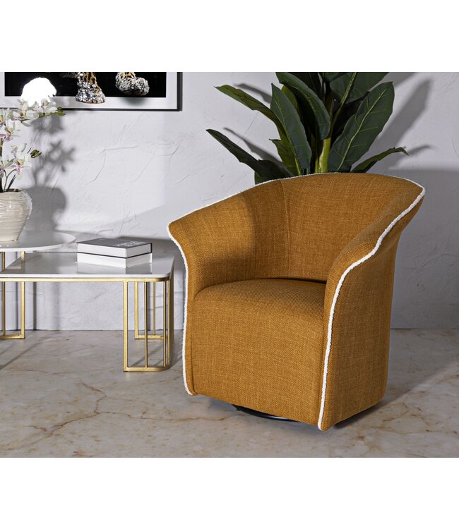 Mauro Ferretti SENAPE SIENA DRAAIFAUTEUIL CM 83,5x66x80 (ZITHOOGTE: CM 42 )