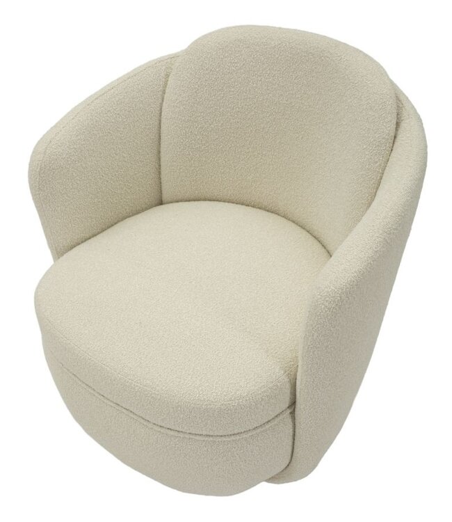 Mauro Ferretti TORINO CRÈME DRAAIFAUTEUIL CM 70X72X75 (ZITHOOGTE CM 44,5)