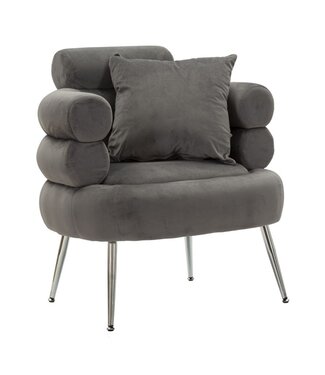 Mauro Ferretti FAUTEUIL SILVERY PLUS MET KUSSEN CM 78X68X85