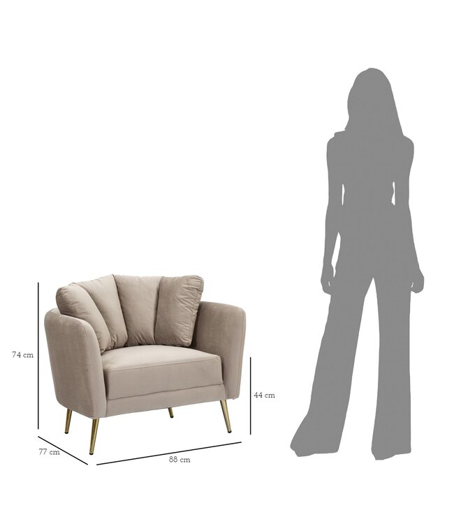 Mauro Ferretti FAUTEUIL KIEV GRIJS CM 88X77X74