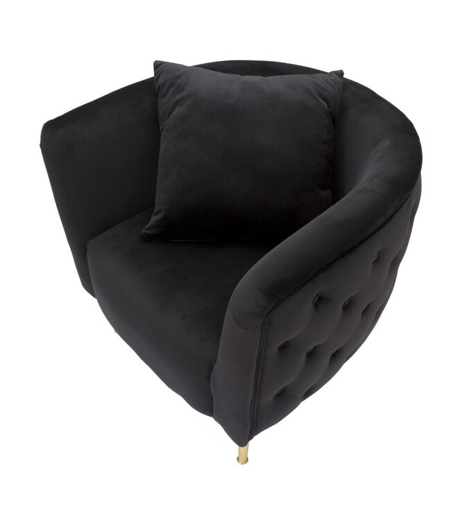 Mauro Ferretti FAUTEUIL BUCAREST ZWART CM 76x74x71