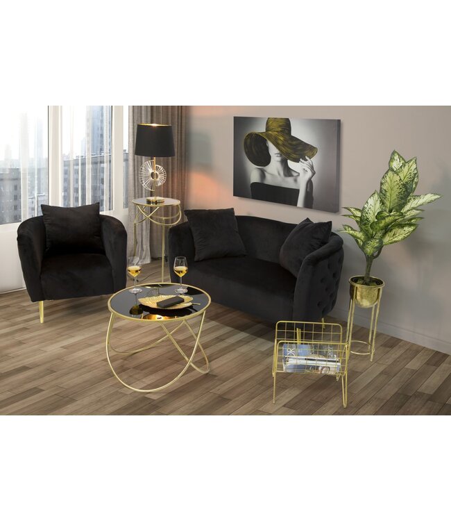 Mauro Ferretti FAUTEUIL BUCAREST ZWART CM 76x74x71