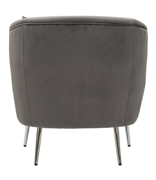 Mauro Ferretti FAUTEUIL ZILVERKLEURIG MET KUSSEN CM 73X66X78