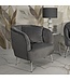 Mauro Ferretti FAUTEUIL ZILVERKLEURIG MET KUSSEN CM 73X66X78