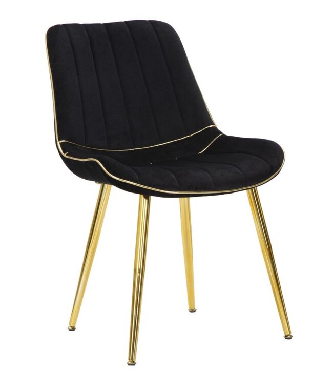 Mauro Ferretti STOEL PARIS NERA/GOUD SET 2 STUKS CM 51X59X79