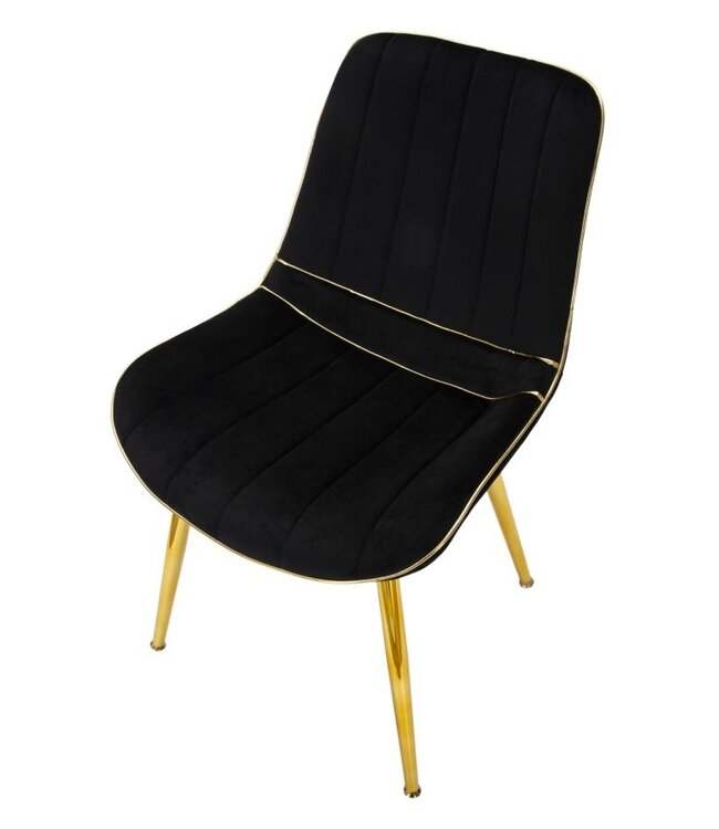 Mauro Ferretti STOEL PARIS NERA/GOUD SET 2 STUKS CM 51X59X79